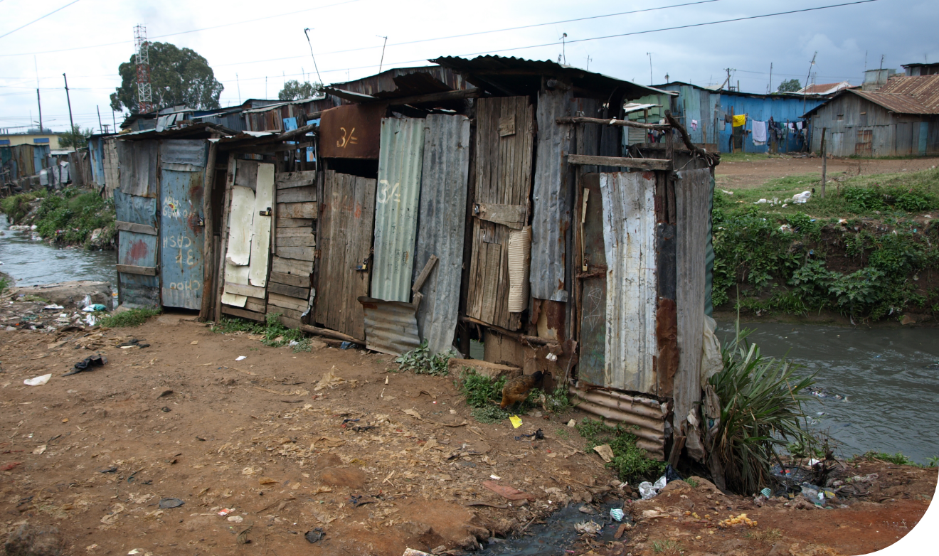 5 slum toilets near a sewage polluted river Urban sanitation challenge